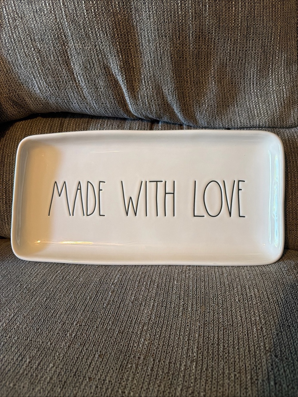 Made With Love Ceramic Serving Tray - White